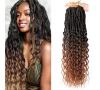 Shinon 24 Inch Faux Locs Crochet Hair Loose Wave Goddess Locs Crochet Braids Deep Wave Pre Looped Crochet Hair Extensions (1b-30#)