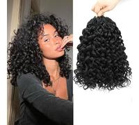 Shinon 8Packs Pre looped Gogo Curl Crochet Hair Ocean Wave Crochet Hair Deep Twist Goddess Box Braids Curly Water Wave Synthetic Braiding Hair for Black Women (1B#, 18inchs)