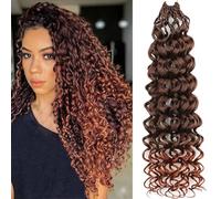 Shinon Gogo Curl Crochet Hair 2/6 Packs Pretwisted Curly Crochet Hair Pre looped water wave crochet hair Ocean Wave Crochet Hair Beach Curl Crochet Hair (T30#, 10"(2PACKS))