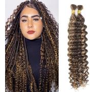 Shinon Human Braiding Hair for Boho Braids Virgin Hair Weave 100g Unprocessed Human Hair Bundles Human Hair Extensions (P4-27#, 20")