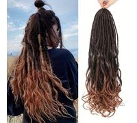 Shinon Loose Wave Dreadlocks Synthetic French Curly Double Ended Dreadlock Extensions 26inches 30/60 Strands Thin Soft Black Spanish Curly DE Dreadlock Extensions for Women (1B-30#, 60Stands)