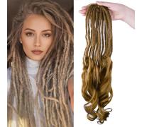 Shinon Loose Wave Dreadlocks Synthetic French Curly Double Ended Dreadlock Extensions 26inches 30/60 Strands Thin Soft Black Spanish Curly DE Dreadlock Extensions for Women (27#, 30Stands)