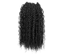 Shinon Senegalese Twist Crochet Hair with Wavy Ends 14” 6 Packs Short Bob Natural Black Boho Havana Twist Crochet Braids Synthetic Braiding Hair (1B#)
