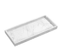 Shinowa Bathroom Vanity Tray, 10" x4.3'' White Perfume Tray Counter Tray, Bathroom counter organizer for Perfume, Candles, Soap, Plant, Trinket, Resin Bathroom Tray, Small Size, Marble White
