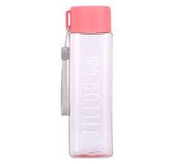 SHINROAD 500ml Multi-Color Sports Water Bottle Large Capacity Fall Resistant Drinking Bottle with Carry Rope Portable Square Water Mug for Camping Hiking Travel Red