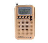 SHINROAD Alarm Clock Rechargeable Digital Radio Mini Portable Reliable LCD Display FM/AM/SW/CB/Air/VHF World Band Radio for Off-Road Enthusiast Golden