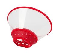 SHINROAD Anti-chew Cat Collar Adjustable Cone Recovery E-collar for Wound Healing Anti-licking Bite Resistant Neck Cover Cats Kittens Rabbits Resizable Pet Vet Red XL
