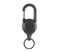 SHINROAD Backpack Wire Rope Hook Clip Belt Loop Gear Fly Fishing Retractor Badge Reel with 360-degree Rotation Keychain Carabiner Versatile Outdoor Attachment Black