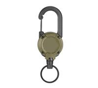 SHINROAD Backpack Wire Rope Hook Clip Belt Loop Gear Fly Fishing Retractor Badge Reel with 360-degree Rotation Keychain Carabiner Versatile Outdoor Attachment Army Green