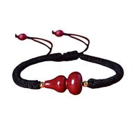 SHINROAD Chinese Zodiac Bracelet Hand Rope Unisex Gourd Design Adjustable Tassel Ethnic Style Jewelry Handmade Weave Good Luck Charm for Black