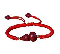 SHINROAD Chinese Zodiac Bracelet Hand Rope Unisex Gourd Design Adjustable Tassel Ethnic Style Jewelry Handmade Weave Good Luck Charm for Red