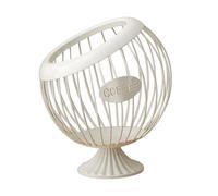 SHINROAD Countertop Coffee Capsule Holder Pods Metal Storage Basket Large Capacity K-cup for Nespresso Vertuo Neatly Organized Sturdy Station Organizer White