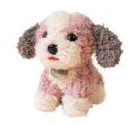 SHINROAD Curly Teddy Style Fluffy Haired Plush Dog Toy Soft Touch Stuffed Animal with Pp Cotton Filling Decorative Sofa Ornament Cuddle Buddy for Kids Small Pink