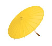 SHINROAD Diy Paper Umbrella Colorful with Bamboo Handle Chinese Style Crafts Decorative Oil-paper Painting Parasol Vintage Lightweight Yellow 85cm