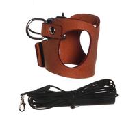 SHINROAD Exquisite Craftsmanship Leash Adjustable Pet Bearded Dragon Small Animal Set with Rust-resistant Swivel Hooks Soft Leather Coffee S