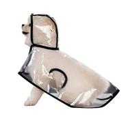 SHINROAD Fashionable Pet Clothes Transparent Jacket Raincoat Hooded Waterproof Lightweight Coat for Small Medium Dogs Cats Portable Breathable Poncho with Black L