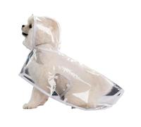 SHINROAD Fashionable Pet Clothes Transparent Jacket Raincoat Hooded Waterproof Lightweight Coat for Small Medium Dogs Cats Portable Breathable Poncho with White L