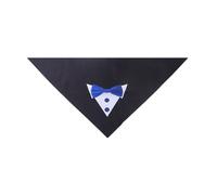 SHINROAD Flat Cutting Pet Bandana Easy to Wear Adjustable with Clear Pattern Dog Neckerchief Scarf Simple Fastening Perfect for Weddings Parties Tuxedo D