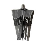 SHINROAD Ghostly Outdoor Ornament Haunted Decor Halloween Hanging Grim Reapers with Led Light Spooky for A House Prop Party Black