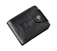 SHINROAD Men Black Wallet Faux Leather Retro Portable Waterproof Slim Bi-fold Short Multi-Functional Cash Pattern Credit Card Holder Large Capacity Brown Black