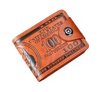 SHINROAD Men Black Wallet Faux Leather Retro Portable Waterproof Slim Bi-fold Short Multi-Functional Cash Pattern Credit Card Holder Large Capacity Brown Brown