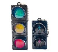 SHINROAD Mini Traffic Light Design Accessory Cute Keychain Durable Plastic Keyring Lightweight Bag Charm Fun Pendant for Friends Family AB