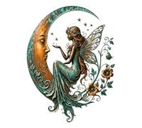 SHINROAD Moon Fairy Wall Decor - Vintage Crescent Moon Iron Wall Art