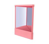 SHINROAD Non-Reversing Mirror, True Reflection, Precision True Real Reflection, Precision Glass Viewing Angle, for Makeup Vanity & Beauty Pink L