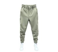 SHINROAD Pleated Trousers Solid Color Harem Pants Men's Casual Elastic Waist Button Fly Pockets Fastener Tape Cuffs Tennis Sports Light Green 31