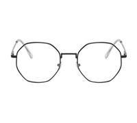 SHINROAD Polygonal Frame Glasses Ultra-light Octagonal Blue Light Blocking Unisex Octagon Clear View Strong Hinge Eye Protection Bluelight Spectacles Black