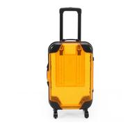 SHINROAD Portable Mini Suitcase Small Luggage Toy Kids with Retractable Handle Transparent 4 Spinner Wheels Large Capacity for Cosmetics Snacks Doll Travel Yellow