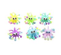 SHINROAD Tpr Ball Toy Adults Luminous Big Eyes Light-up Cartoon Snowflake for Anxiety Relief Elastic Stress Decompression Random Color