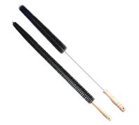 SHINROAD under Furniture Cleaner Dryer Lint Brush 2pcs Sewer Dredging Strip Set Wood Handle Soft Bristle Vent Pipe Unclogging Brushes Black