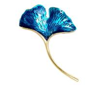 SHINROAD Unique Ginkgo Sweater Scarf Pin Women's Exquisite Leaf Brooch Enamel Tree Badge for Coat Lightweight Wear-Resistant Anti-Oxidation Blue