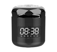 SHINROAD Wireless Alarm Clock Multifunctional Sound Box Mega Bass Night Light Bluetooth-Compatible 5.0 Lossless Speaker for Listening to Music Black