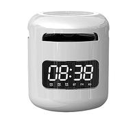SHINROAD Wireless Alarm Clock Multifunctional Sound Box Mega Bass Night Light Bluetooth-Compatible 5.0 Lossless Speaker for Listening to Music White
