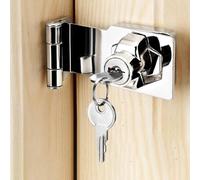 Shinsilur Keyed Hasp Lock Right Angle 90 Degrees Lock Hasp Twist Knob Keyed Locking Hasp Shed Locks Door Clasp Door Bolt Latch Buckle Small Hasp with Padlock Keys for Cupboard (3 Inch)
