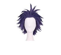 Shinsou Hitoshi Shinso Cosplay Wigs Short Dark Purple Heat Resistant Synthetic Hair Wig + Wig Cap