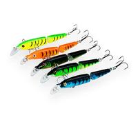 SHINsuke 5 Pcs Bionic Swimming Multi Jointed Fishing Lure - 4" Swimbaits Slow Sinking Minnow Lures - Suitable for All Kinds of Fish Freshwater Saltwater - Fishing Baits Kit for Bass Carppie Trout
