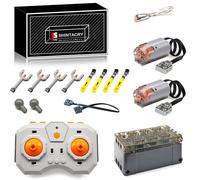 SHINTACRY 17PCS Technic Power Functions Rechargeable Adjustable Speed Remote Control and Rechargeable Lithium Battery Set Compatible with Lego Technic, High Speed M Motor × 2, for Building Lovers