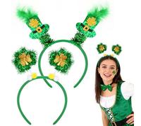 Shintop 2PCS St Patricks Day Hat Head Bopper with Shamrock Green Irish Party Headbands for St Paddy's Day Celebrations & Costumes St Patricks Day Accessories Fancy Dress Hair Accessory for Adults