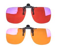 SHINU Blue Light Filter Clip-On with Red Lenses for Better Sleep Polarised Sunglasses Clip-On with Orange Lenses Reducing Blue Light, Djp0506, Medium