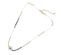SHINUS BOHO Bead Necklace Bohemian Evil Eye For Women MIYUKI Tiny Seed Beaded Chain Lucky Healing Protection Gift, Glass, No Gemstone