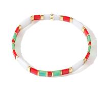 SHINUS BOHO Candy Colorful Tila Flat Beads Bracelets for Women Trendy Unique Friendship Handmade Stackable Christmas Jewelry Gifts, 7.0, no gemstone