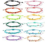 SHINUS BOHO Colorful String Stack Bracelets Set for Women,Adjustable Dainty Rope Protection Luck Thread Jewelry Friendship Gift Bulk, 5 UK, Plastic, no gemstone