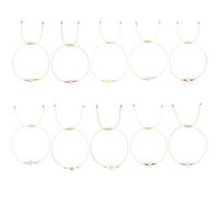 SHINUS BOHO Colorful String Stack Bracelets Set for Women,Adjustable Dainty Rope Protection Luck Thread Jewelry Friendship Gift Bulk, 5 UK, Brass, no gemstone