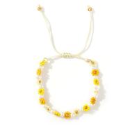 SHINUS BOHO Disney Colorful Disney Flower Pearl Glass Beaded Bracelets for Women,Adjustable Handmade Lucky Rope Boho Floral Summer Beach surfer Cute Friendship Birthday Gifts, 7.0, Glass, no gemstone