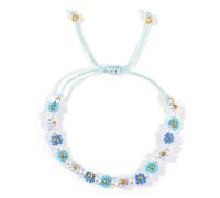 SHINUS BOHO Disney Colorful Disney Flower Pearl Glass Beaded Bracelets for Women,Adjustable Handmade Lucky Rope Boho Floral Summer Beach surfer Cute Friendship Birthday Gifts, 7.0, Glass, no gemstone