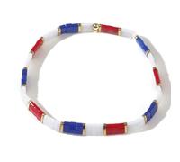 SHINUS BOHO Summer Candy Colorful Tila Flat Seed Beads Stretch Strand Bracelets for Women Trendy Unique Friendship Handmade Mixed Square Beaded Link Stackable Summer Jewelry Gifts, 7.0, no gemstone