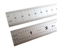 Shinwa 12 300 mm English Metric Rigid (1.250 wide x .040 thick) Zero Glare Satin Chrome Stainless Steel E/M Machinist Engineer Ruler / Rule with Graduations in 1/64, 1/32, mm and .5mm Model H-3412C by Shinwa